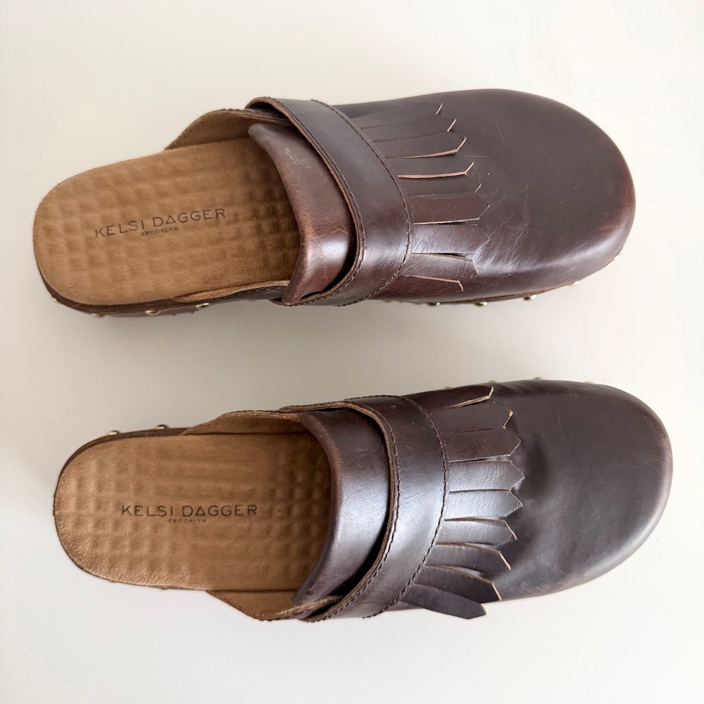 Kelsi Dagger Brown Studded Leather Clog - Picture 9 of 11